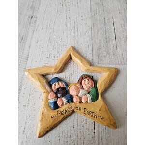 Eddie walker Nativity star Joseph Mary ornament Xmas peace on Earth tree as is